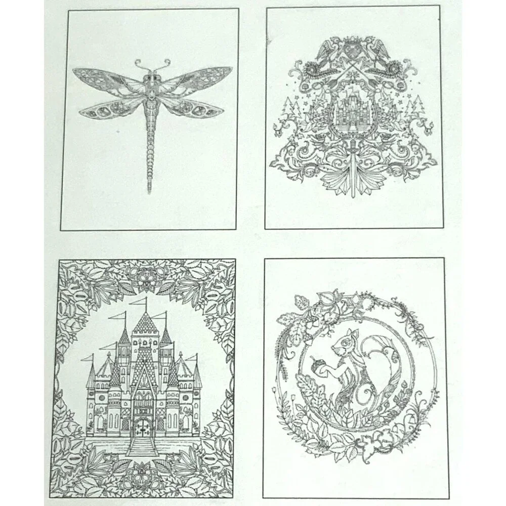 Johanna Basford Enchanted Forest Coloring Color-in Notecards Book Whimsical
